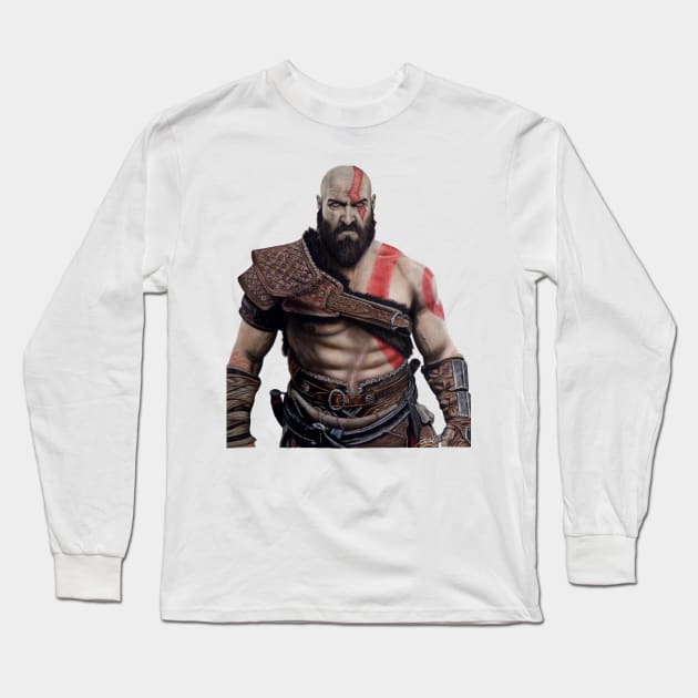 Kratos Long Sleeve T-Shirt by David Dias Art 